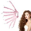 Ljhxfpa Heat Free Hair Curler Heat Free Headband Heat Free Hair Curler Satin Curling Iron Wavy Soft Cotton Curling Band with Detachable and Adjustable Curler,Pink view 3