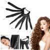 Ljhxfpa Heat Free Hair Curler Heat Free Headband Heat Free Hair Curler Satin Curling Iron Wavy Soft Cotton Curling Band with Detachable and Adjustable Curler,Black view 3