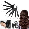 Ljhxfpa Heat Free Hair Curler Heat Free Headband Heat Free Hair Curler Satin Curling Iron Wavy Soft Cotton Curling Band with Detachable and Adjustable Curler,Black view 4