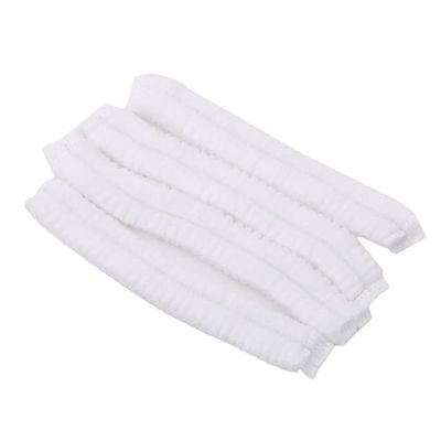 100 PCS Disposable Non Woven Fabric Makeup Hair Net Cap Sterile Hat Chef Catering Dust Strip Hat Bathroom Supplies (White)