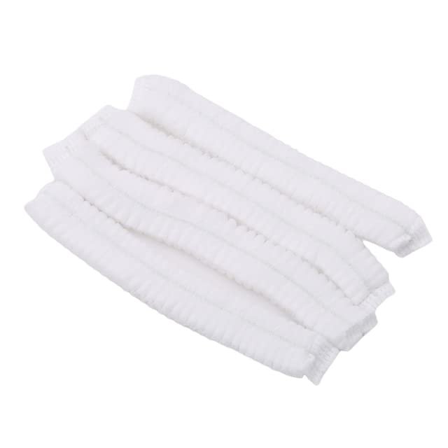 100 PCS Disposable Non Woven Fabric Makeup Hair Net Cap Sterile Hat Chef Catering Dust Strip Hat Bathroom Supplies (White)