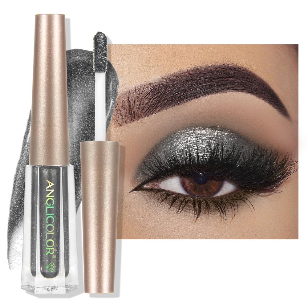 Anglicolor Glitter Eyeshadow Diamond, Liquid Eyeshadow Long-Lasting Quick-Dry, Lightweight Smooth, Shimmer Eyeshadow, Metals Gloss Sparkling Eyeliner Pen, Cosmetics Gift for Girls and Women