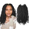 14 Inch Light Weight Butterfly Locs Crochet Hair 8 Packs Butterfly Faux Locs Crochet Hair Short Black Distressed Butterfly Locs, 2# view 1