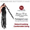 14 Inch Light Weight Butterfly Locs Crochet Hair 8 Packs Butterfly Faux Locs Crochet Hair Short Black Distressed Butterfly Locs, 2# view 2