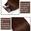Benehair Remy Tape in Hair Extensions Human Hair Medium Brown Seamless Skin Weft Tape in Real Human Hair Extensions Straight Hair 14 Inch 40g #4 20 pcs view 3