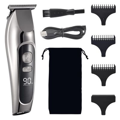 Professional Hair Clippers for Men, Barber Shop Hair Clipper Professional Hair Trimmer For Men Beard Electric Cutter Hair Cutting Machine Haircut Cordless Corded (Color : Silver-No Box)