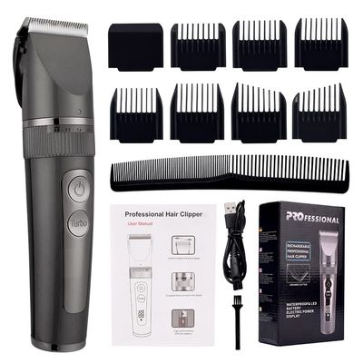 Professional Hair Clippers for Men, Professional Hair Clipper For Men Rechargeable Electric Razor Hair Trimmer Hair Cutting Machine Beard Trimmer Fast Charging (Color : Gray with box)