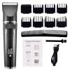 Professional Hair Clippers for Men, Full Body Washable Electric Hair Clipper Ceramic Professional Fine Adjustable Hair Trimmer Low Noise Hair Cutting Machine Razor (Color : Black no box) view 1
