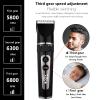 Professional Hair Clippers for Men, Full Body Washable Electric Hair Clipper Ceramic Professional Fine Adjustable Hair Trimmer Low Noise Hair Cutting Machine Razor (Color : Black no box) view 4