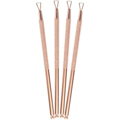 KALLORY Triangle Cuticle Pusher Tool Stainless Steel Nail Art Scraper Gel Polish Remover with Ergonomic Grip for Precise Cuticle and Dead Skin Removal at Home Spa Salon