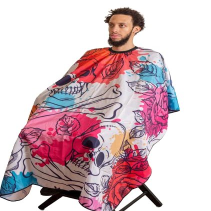 Beauti By Glo Barber Cape For Adult Skull Design