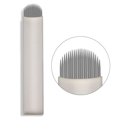 50pcs Disposable Eyebrow Tattoo Needles 0.15mm U Shape 21Pins Nano Microblade Needles for Microblading Manual Pen, Microblading Supplies (50pcs)