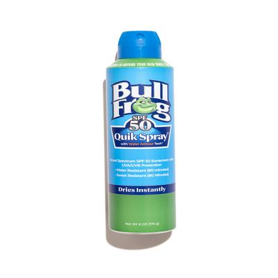 Bullfrog Quik Spray Sunscreen SPF 50 | Oxybenzone & Octinoxate Free | Broad Spectrum Moisturizing UVA/UVB, 6oz