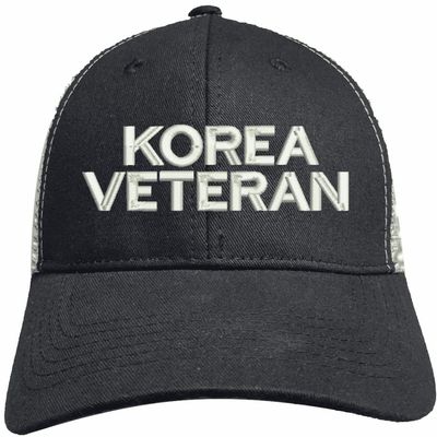 MilitaryBest Korea Veteran Text Only Mesh-Back Ponytail Cap