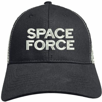 MilitaryBest Space Force Text Only Mesh-Back Ponytail Cap