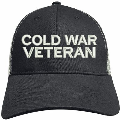 MilitaryBest Cold War Veteran Text Only Mesh-Back Ponytail Cap