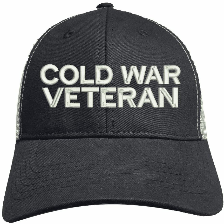 MilitaryBest Cold War Veteran Text Only Mesh-Back Ponytail Cap