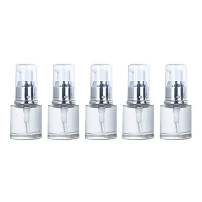 Zerodeko 5pcs Portable Pump Cosmetic Bottles Transparent Lotion Dispenser for Essential Oils Travel-Friendly Stylish and Convenient for Perfume and Nail Oil
