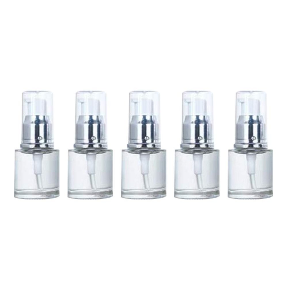 Zerodeko 5pcs Portable Pump Cosmetic Bottles Transparent Lotion Dispenser for Essential Oils Travel-Friendly Stylish and Convenient for Perfume and Nail Oil