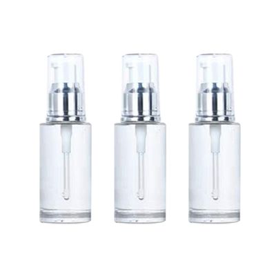 Zerodeko 3pcs Portable Cosmetic Pump Bottles Empty Press Bottles for Essential Oils Perfume and More Stylish Silver and White Design for Travel and Commuting