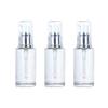 Zerodeko 3pcs Portable Cosmetic Pump Bottles Empty Press Bottles for Essential Oils Perfume and More Stylish Silver and White Design for Travel and Commuting view 1