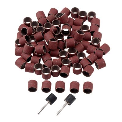 100Pcs 12.7mm Drum Sanding Bands for Nail Power Drills Accessories with 2Pcs Mandrel Nail Art Manicure Pedicure Polishing Tools YYDFPIIA (Color : Grit 180)