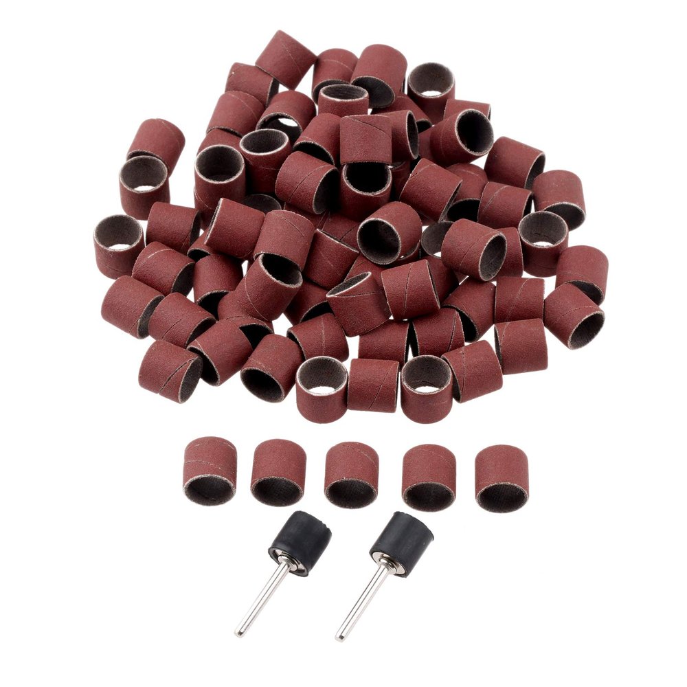 100Pcs 12.7mm Drum Sanding Bands for Nail Power Drills Accessories with 2Pcs Mandrel Nail Art Manicure Pedicure Polishing Tools YYDFPIIA (Color : Grit 320)