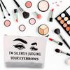 BDPWSS Esthetician Makeup Bag Makeup Artist Gift I'm Silently Judging Your Eyebrows Funny Gift For Beautician Cosmetologist Beauty Stylist Gift (judging your eyebrows) view 3