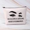 BDPWSS Esthetician Makeup Bag Makeup Artist Gift I'm Silently Judging Your Eyebrows Funny Gift For Beautician Cosmetologist Beauty Stylist Gift (judging your eyebrows) view 4