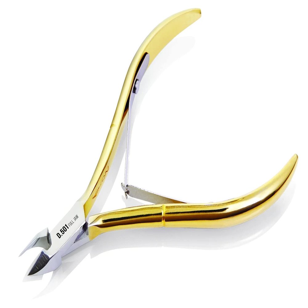 Nghia Professional Steel Cuticle Nipper C-118 (Previously D-501) Gold Plated Cuticle Cutter Trimmer Manicure Tools with Double Spring Perfect Nail Care Tool at Home/Spa/Saloon Osimihome (5 Pcs)