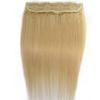 1-Pack Long 24" Hair Extensions 3/4 Full Head Straight Clips in on Human Hair Extensions Hairpieces for Women, Thick Hairpieces Adding Extra Hair Volume, 5 Clips 100g per Piece - Light Blonde view 1