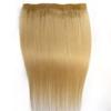 1-Pack Long 24" Hair Extensions 3/4 Full Head Straight Clips in on Human Hair Extensions Hairpieces for Women, Thick Hairpieces Adding Extra Hair Volume, 5 Clips 100g per Piece - Light Blonde view 3