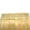 1-Pack Long 24" Hair Extensions 3/4 Full Head Straight Clips in on Human Hair Extensions Hairpieces for Women, Thick Hairpieces Adding Extra Hair Volume, 5 Clips 100g per Piece - Light Blonde view 4