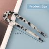 4 PCS Hair Pins Hair Fork French U-shaped Leopard Hair clips French Braid Tool for Hair and Women Hairstyle Accessories Cellulose Acetate Hairpin (Leopard) view 2