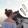 4 PCS Hair Pins Hair Fork French U-shaped Leopard Hair clips French Braid Tool for Hair and Women Hairstyle Accessories Cellulose Acetate Hairpin (Leopard) view 3