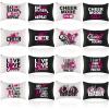 18 Pieces Cosmetic Cheer Bag Cheerleader Gifts Canvas Cheer Makeup Case Portable Travel Cheerleading Bag Toiletry Zipper Pouch for Teen Girls Women Teammates, 2 Colors view 1
