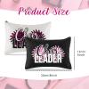 18 Pieces Cosmetic Cheer Bag Cheerleader Gifts Canvas Cheer Makeup Case Portable Travel Cheerleading Bag Toiletry Zipper Pouch for Teen Girls Women Teammates, 2 Colors view 2