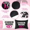 18 Pieces Cosmetic Cheer Bag Cheerleader Gifts Canvas Cheer Makeup Case Portable Travel Cheerleading Bag Toiletry Zipper Pouch for Teen Girls Women Teammates, 2 Colors view 3