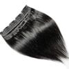 1-Pack Long 22" Hair Extensions 3/4 Full Head Straight Clips in on Human Hair Extensions Hairpieces for Women, Thick Hairpieces Adding Extra Hair Volume, 5 Clips 100g per Piece - Black view 1