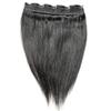 1-Pack Long 22" Hair Extensions 3/4 Full Head Straight Clips in on Human Hair Extensions Hairpieces for Women, Thick Hairpieces Adding Extra Hair Volume, 5 Clips 100g per Piece - Black view 3