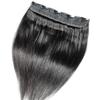 1-Pack Long 22" Hair Extensions 3/4 Full Head Straight Clips in on Human Hair Extensions Hairpieces for Women, Thick Hairpieces Adding Extra Hair Volume, 5 Clips 100g per Piece - Black view 4
