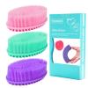 Silicone Body Scrubber Loofah - Set of 3 Soft Exfoliating Body Bath Shower Scrubber Loofah Brush for Sensitive Kids Women Men All Kinds of Skin(Purple/Green/Pink) view 1