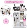 2 Pack Makeup Organizers, 360 Degree Rotating Plus Stackable Organizer Drawers, Large Capacity Clear Cosmetic Storage for Skin Care, Makeup Brushes, Hair Accessories, Lipsticks, Bathroom, Countertop view 2