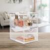2 Pack Makeup Organizers, 360 Degree Rotating Plus Stackable Organizer Drawers, Large Capacity Clear Cosmetic Storage for Skin Care, Makeup Brushes, Hair Accessories, Lipsticks, Bathroom, Countertop view 3