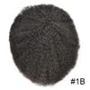 Afro Curl Toupee for Black Men Full Poly 8"X10" Inch 10mm Wave African American Human Hair Systems All Injection Hairpiece Replacement Kinky Curly Mens Wigs (10mm afro wavy, #1B Off Black) view 3