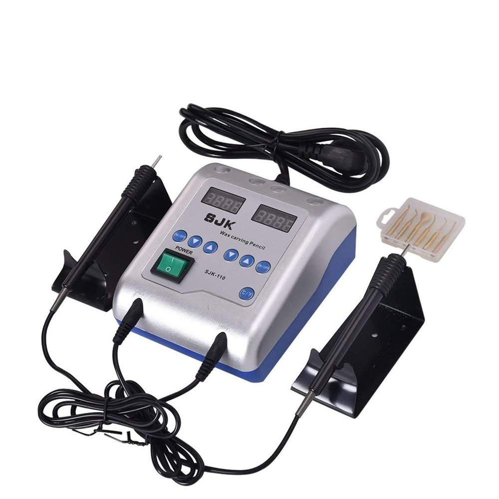EustomA Electric Wax Carver with Double Pens & 6 Wax Tips for Waxing,Lab Equipment, Jewelry Wax Work JT-21