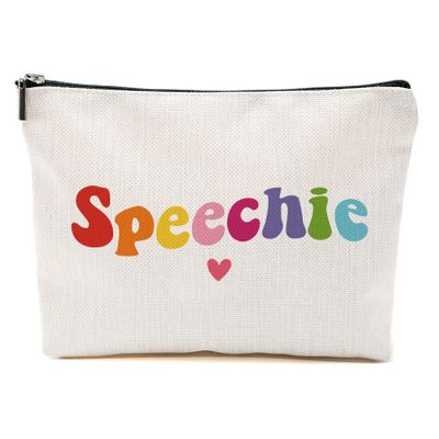 Blue Leaves Speech Therapy Gifts, Speech Language Pathologist Gifts, Speech Therapist Gift for Women, Thank You Gift, Therapist Cosmetic Bag, Speechie Makeup Bag