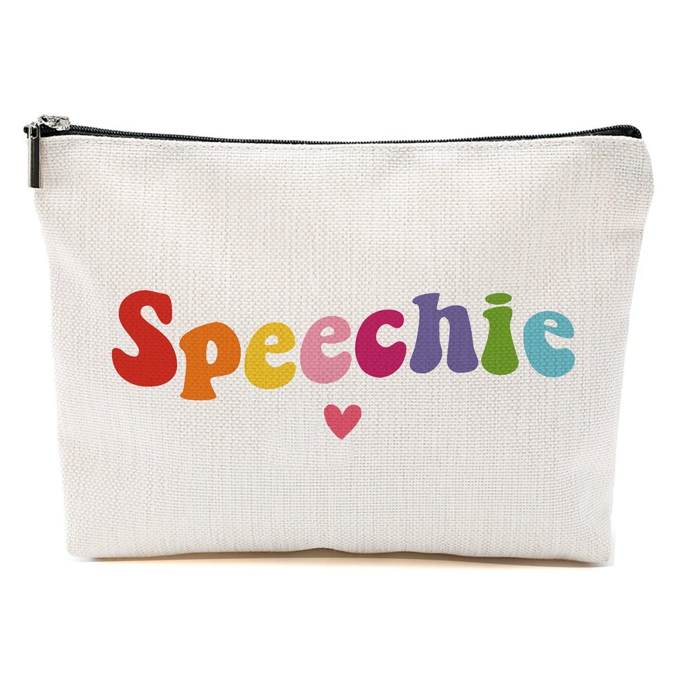 Blue Leaves Speech Therapy Gifts, Speech Language Pathologist Gifts, Speech Therapist Gift for Women, Thank You Gift, Therapist Cosmetic Bag, Speechie Makeup Bag