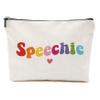 Blue Leaves Speech Therapy Gifts, Speech Language Pathologist Gifts, Speech Therapist Gift for Women, Thank You Gift, Therapist Cosmetic Bag, Speechie Makeup Bag view 1