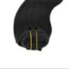1b Clip in Human Hair Extensions Remy Natural Black Straight 22" 100gm (22", 1B-Natural Black) view 3